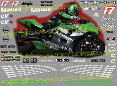 Kawasaki ZX RR Ninja Race Decal Set 2006 Style